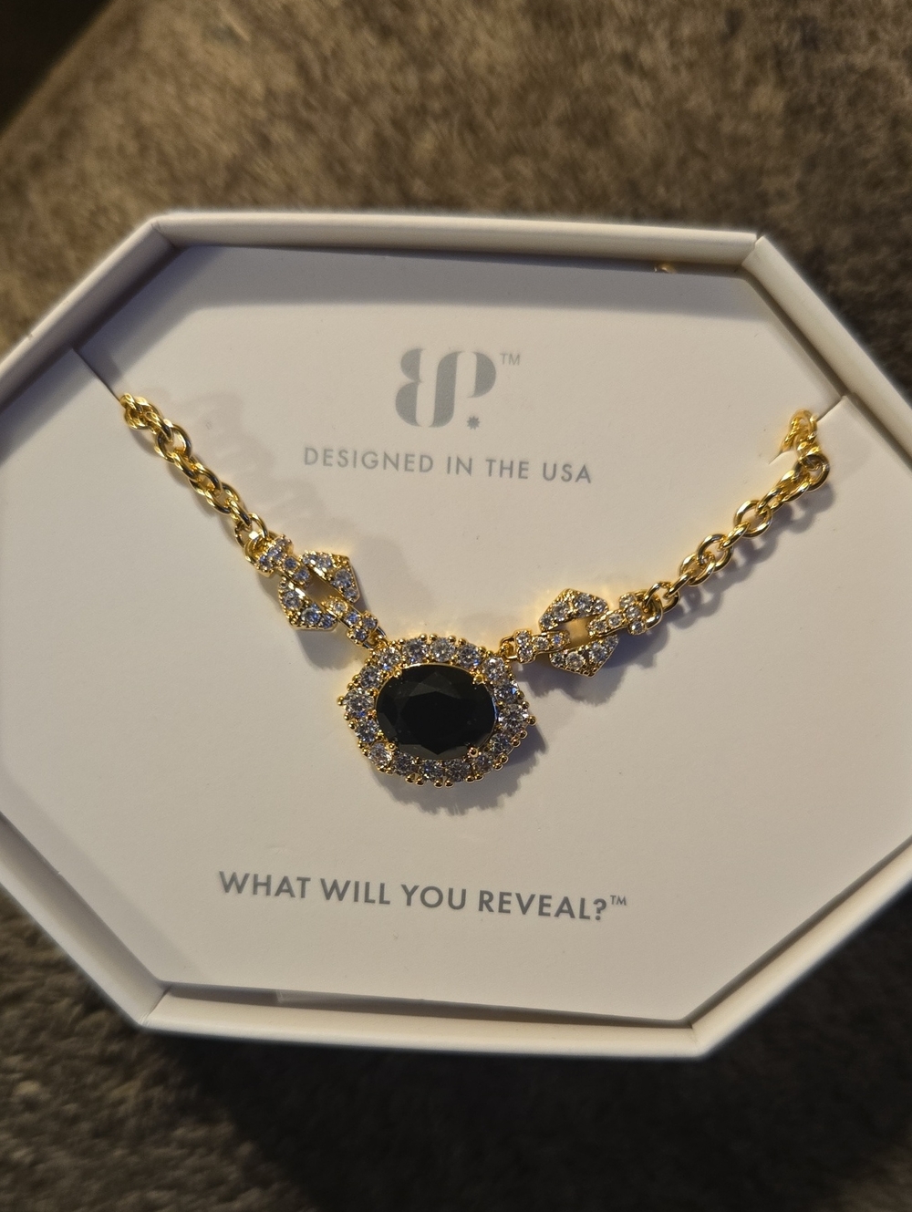 bp Rightfully Yours Black Onyx Cubic Zirconia On Gold Plating